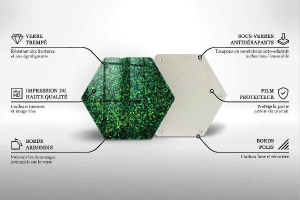 Tábua de vidro Planta com folhas pequenas