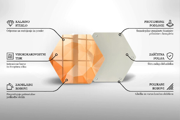 Tábua de corte de vidro Fundo geométrico