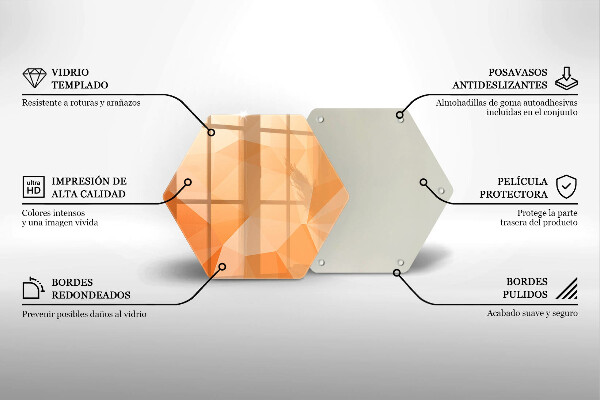 Tábua de corte de vidro Fundo geométrico