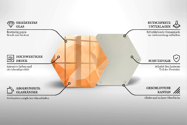 Tábua de corte de vidro Fundo geométrico