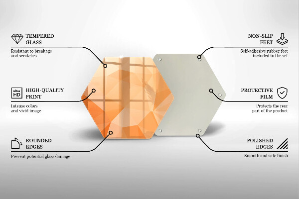 Tábua de corte de vidro Fundo geométrico