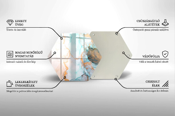 Tábua de vidro Mármore abstrato