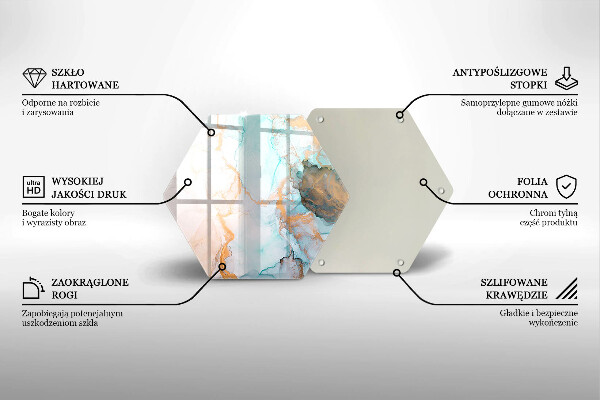 Tábua de vidro Mármore abstrato