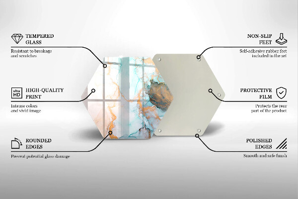 Tábua de vidro Mármore abstrato