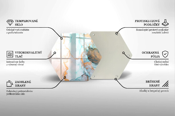 Tábua de vidro Mármore abstrato