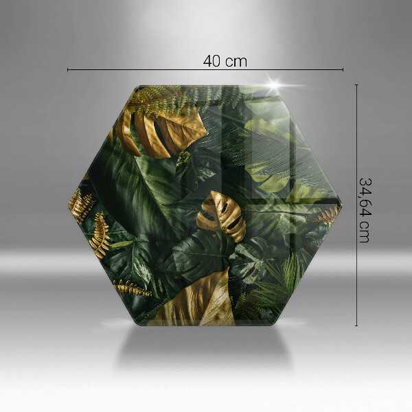 Tábua de cortar Folhas de Monstera Dourada