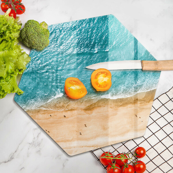 Tábua de cortar A praia e o mar