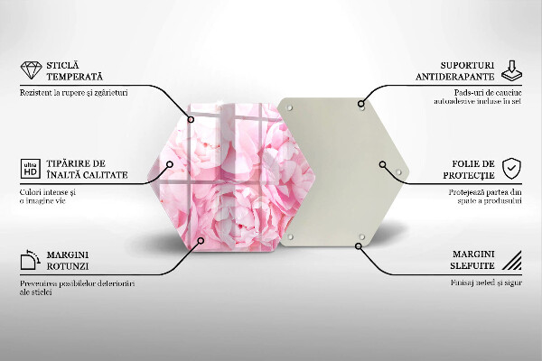 Tábua cozinha Peônias delicadas