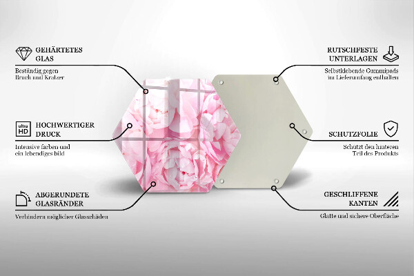 Tábua cozinha Peônias delicadas