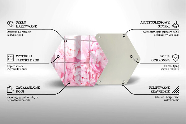 Tábua cozinha Peônias delicadas