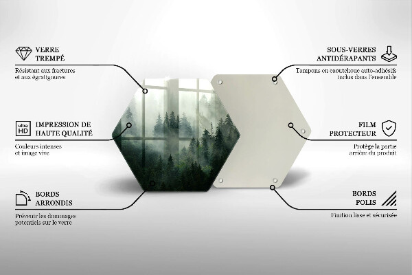 Tábua para cozinha Paisagem de floresta enevoada
