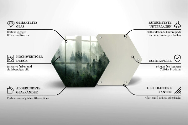 Tábua para cozinha Paisagem de floresta enevoada