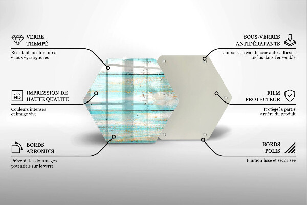 Tábua de vidro Tábuas de madeira vintage