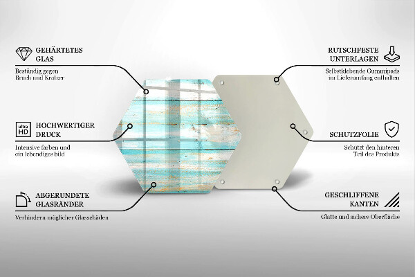 Tábua de vidro Tábuas de madeira vintage