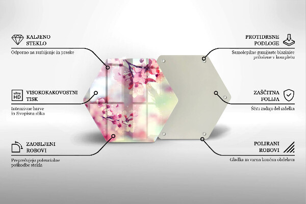 Tábua de cortar de vidro Flores de macieira da natureza