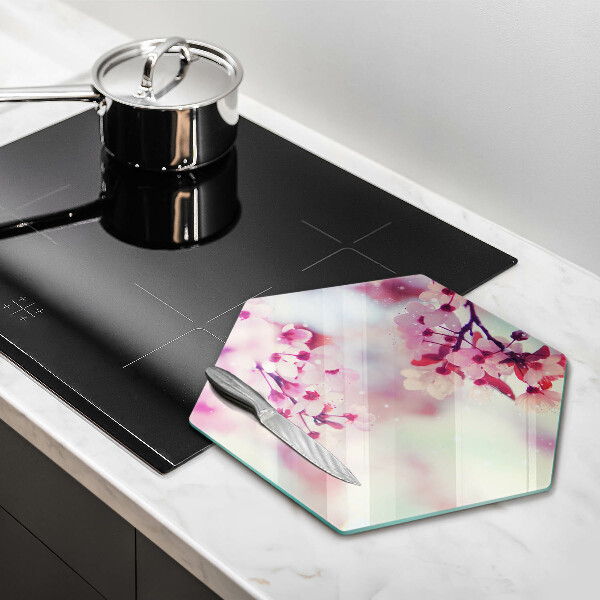 Tábua de cortar de vidro Flores de macieira da natureza