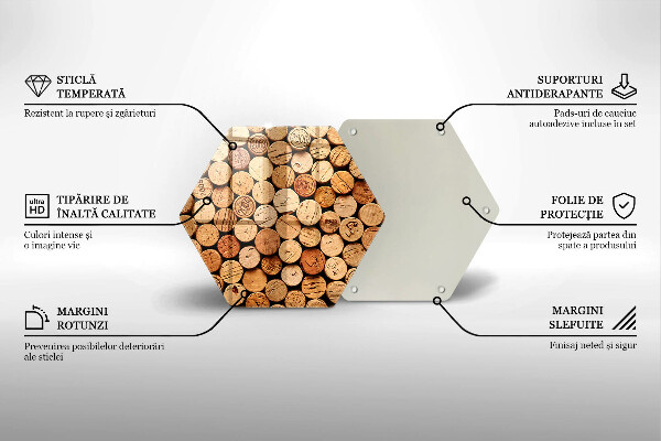 Tábua de vidro Padrão de rolhas de vinho