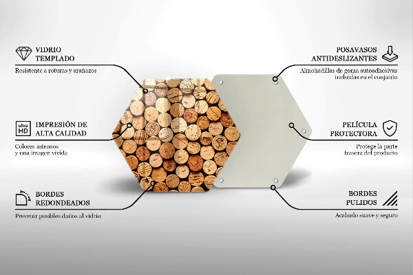 Tábua de vidro Padrão de rolhas de vinho