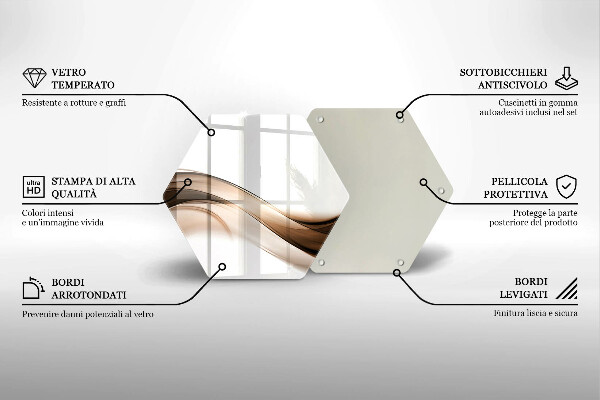 Tábua cozinha Linhas marrons abstratas