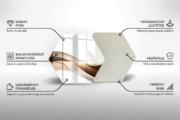 Tábua cozinha Linhas marrons abstratas