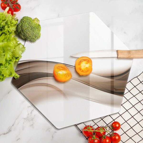 Tábua cozinha Linhas marrons abstratas