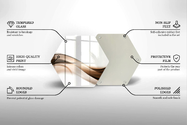 Tábua cozinha Linhas marrons abstratas