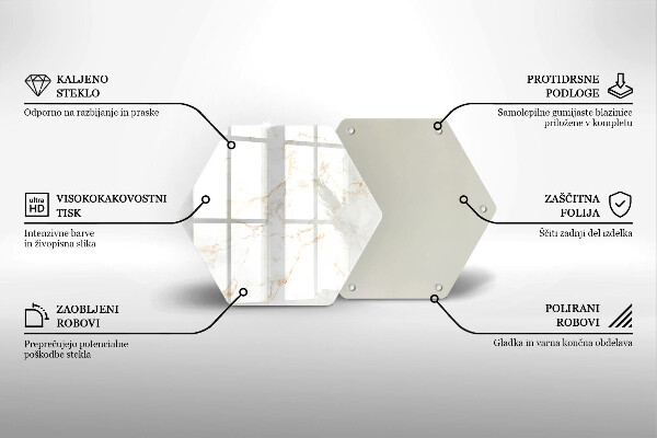 Tábua de cortar de vidro Pedra de mármore decorativa