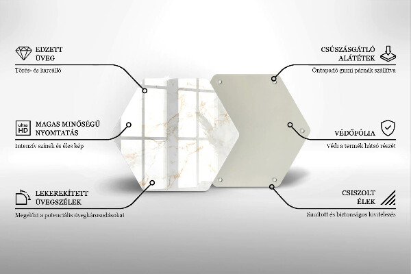 Tábua de cortar de vidro Pedra de mármore decorativa