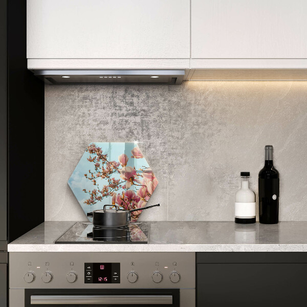 Tábua de corte de vidro Árvore de flores rosa