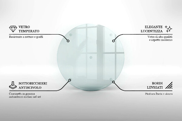 Tábua de vidro fi30 cm