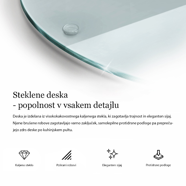 Tábua de vidro fi30 cm