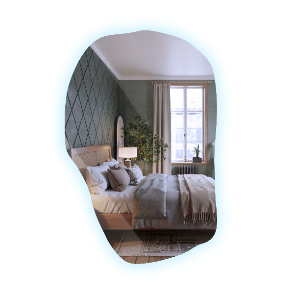 Espelho orgânico com led moda 90x59 cm