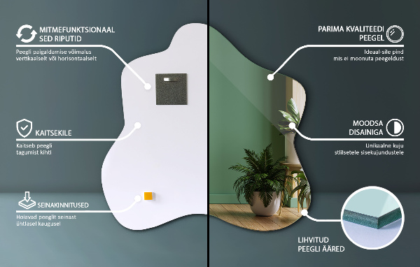 Espelho em forma de mancha 48x48 cm