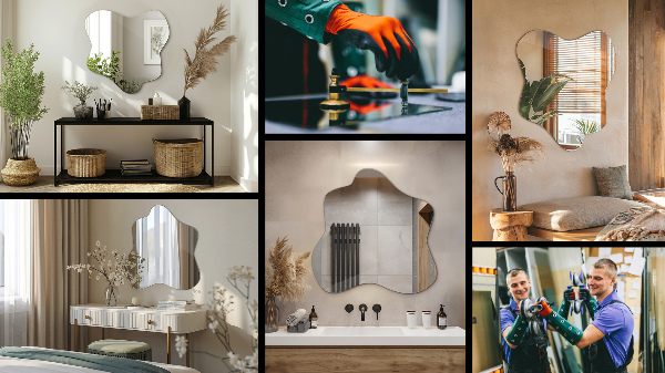 Espelho em forma de mancha 48x48 cm