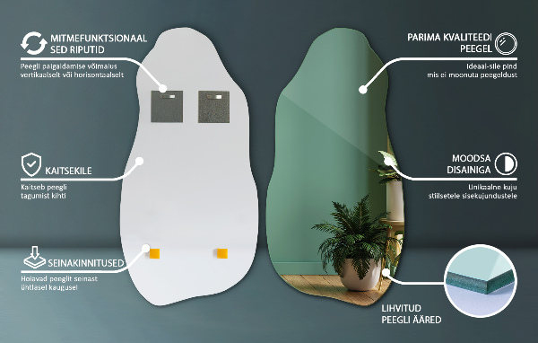 Espelho irregular elegante 40x80