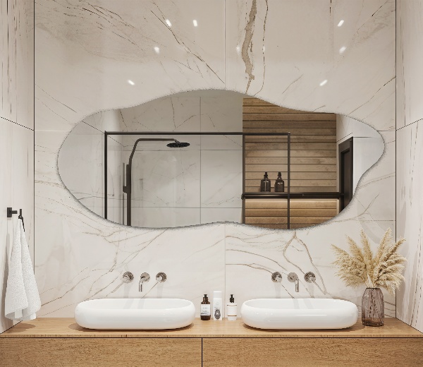 Espelho irregular sem moldura 45x100 cm