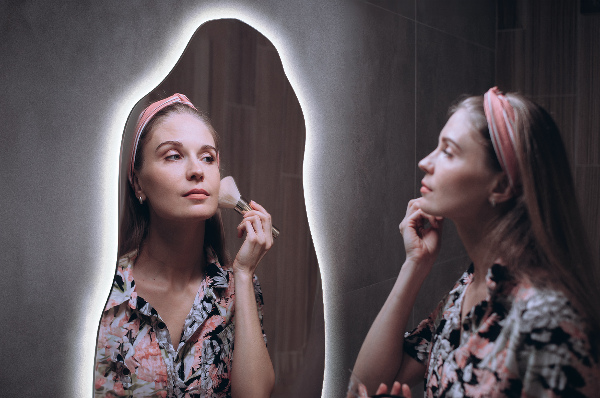 Espelho orgânico com led espetacular 50x100 cm