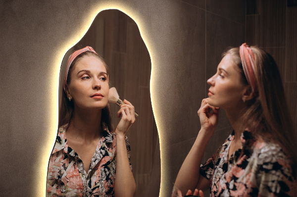 Espelho orgânico com led espetacular 50x100 cm