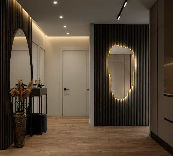 Espelho orgânico com led espetacular 50x100 cm