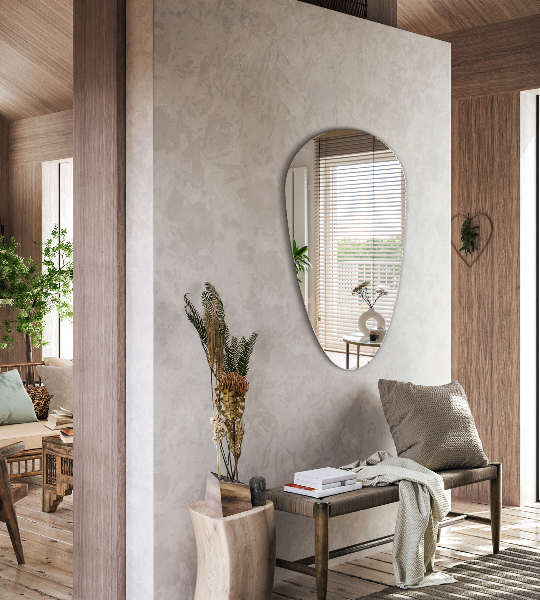 Espelho de forma irregular em forma de lágrima sem moldura 35x70 cm