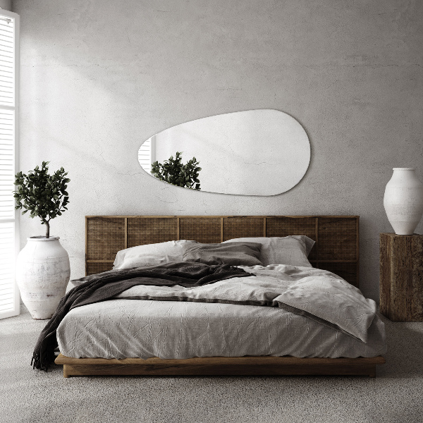 Espelho de suspensão em forma de lágrima assimétrica sem moldura 45x90 cm