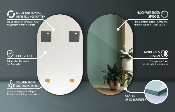 Espelho oval 40x70 cm