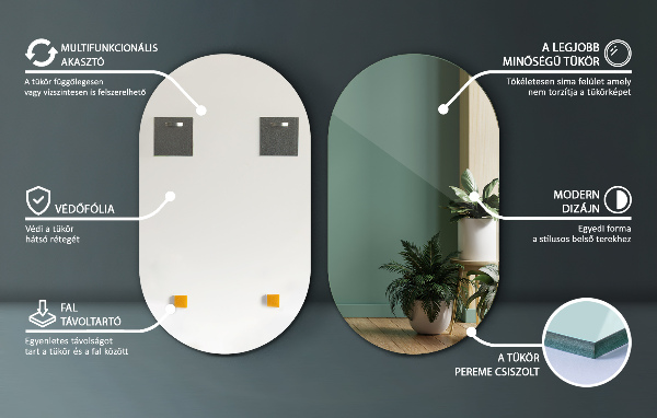 Espelho oval 40x70 cm