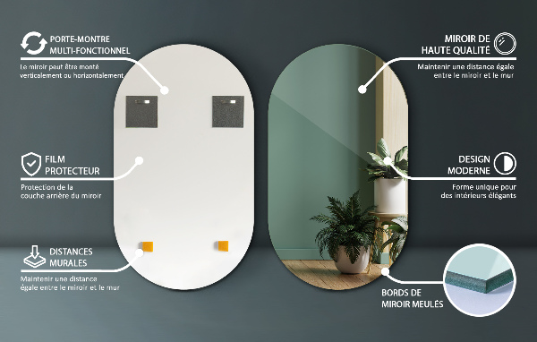 Espelho oval 46x80 cm