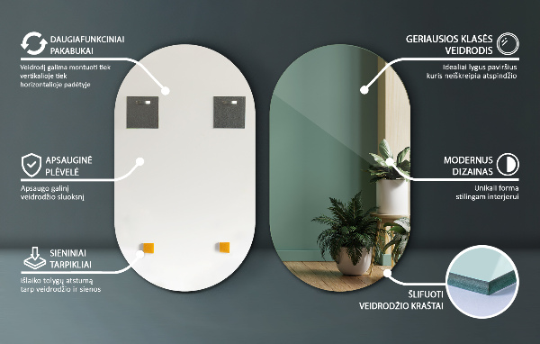 Espelho oval 46x80 cm