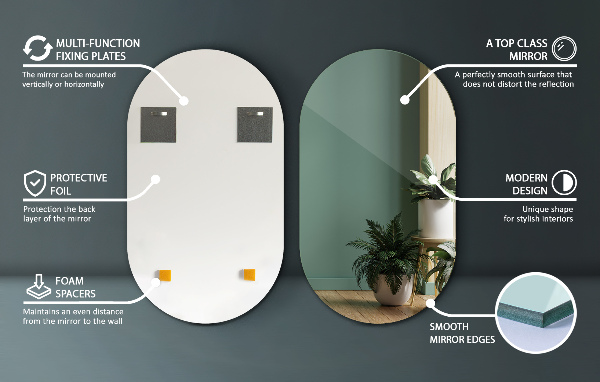 Espelho parede oval 52x90 cm