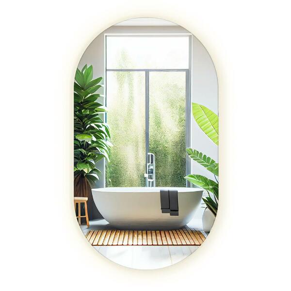 Espelho oval com led 52x90 cm