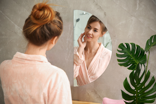 Espelho semicircular sem moldura 30x60 cm