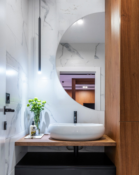 Espelho de parede semicircular sem moldura 40x80 cm