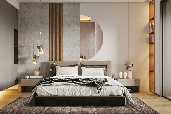 Espelho de parede semicircular sem moldura 50x100 cm